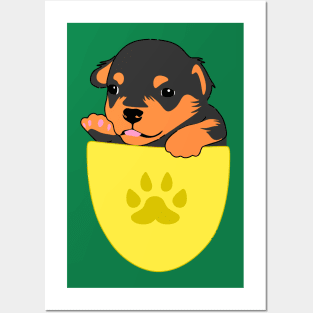 Cute puppy inside a pocket a perfect gift for dog lover Posters and Art